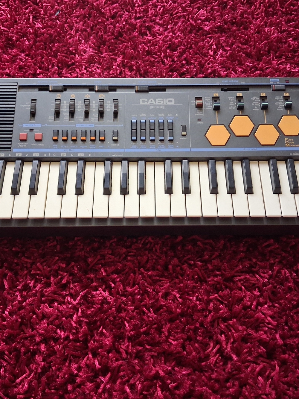 Casio Electronic Keyboard Synthesizer – Black with Orange Accents
